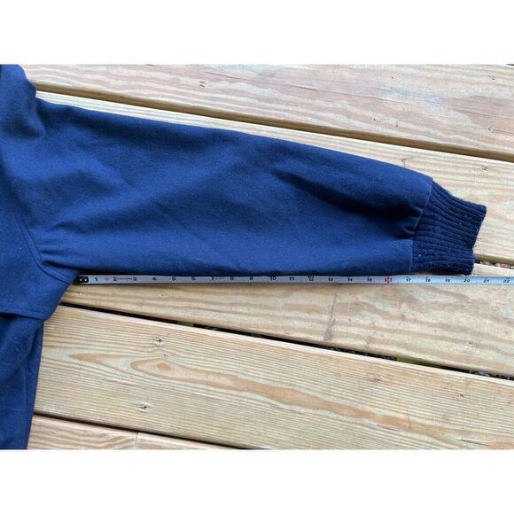 Vintage Pendleton 100% Virgin Wool navy Bomber Lined Jacket. Plaid Lined. LARGE. - Picture 9 of 10